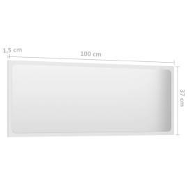 Oglindă de baie, alb extralucios, 100x1,5x37 cm, pal, 5 image