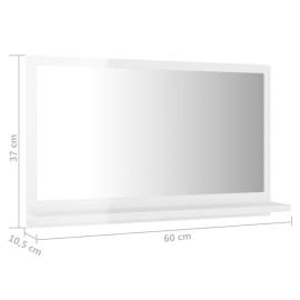 Oglindă de baie, alb extralucios, 60 x 10,5 x 37 cm, pal, 7 image
