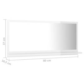 Oglindă de baie, alb extralucios, 80 x 10,5 x 37 cm, pal, 7 image