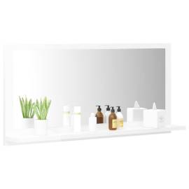 Oglindă de baie, alb extralucios, 80 x 10,5 x 37 cm, pal, 3 image
