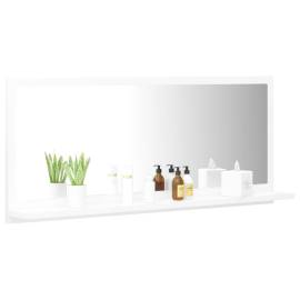 Oglindă de baie, alb extralucios, 90 x 10,5 x 37 cm, pal, 3 image