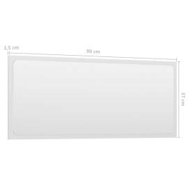 Oglindă de baie, alb extralucios, 90x1,5x37 cm, pal, 5 image