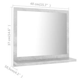 Oglindă de baie, gri beton, 40 x 10,5 x 37 cm, pal, 7 image