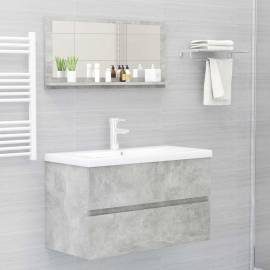 Oglindă de baie, gri beton, 80 x 10,5 x 37 cm, pal, 4 image