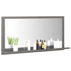 Oglindă de baie, gri extralucios, 80 x 10,5 x 37 cm, pal, 3 image