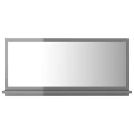 Oglindă de baie, gri extralucios, 80 x 10,5 x 37 cm, pal, 2 image