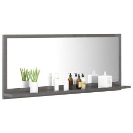 Oglindă de baie, gri extralucios, 90 x 10,5 x 37 cm, pal, 3 image