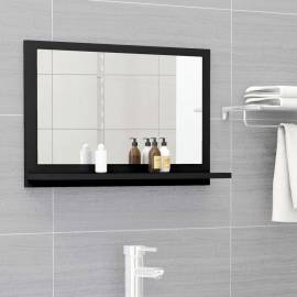 Oglindă de baie, negru, 60 x 10,5 x 37 cm, pal