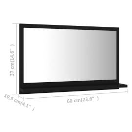 Oglindă de baie, negru, 60 x 10,5 x 37 cm, pal, 7 image