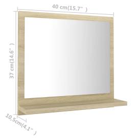 Oglindă de baie, stejar sonoma, 40 x 10,5 x 37 cm, pal, 7 image