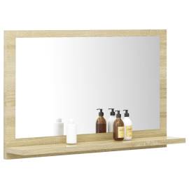 Oglindă de baie, stejar sonoma, 60 x 10,5 x 37 cm, pal, 3 image