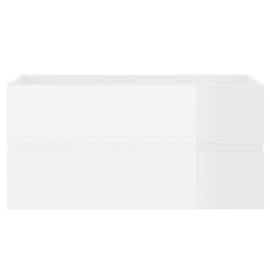 Dulap de chiuvetă, alb extralucios, 90x38,5x45 cm, pal, 5 image