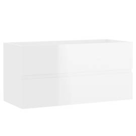 Dulap de chiuvetă, alb extralucios, 90x38,5x45 cm, pal, 2 image