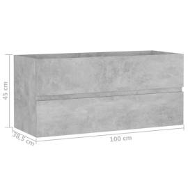 Dulap de chiuvetă, gri beton, 100x38,5x45 cm, pal, 7 image