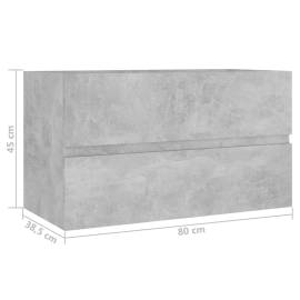 Dulap de chiuvetă, gri beton, 80x38,5x45 cm, pal, 7 image