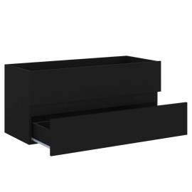 Dulap de chiuvetă, negru, 100x38,5x45 cm, pal, 4 image