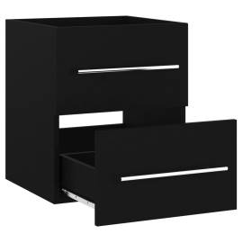 Dulap de chiuvetă, negru, 41x38,5x48 cm, pal, 4 image