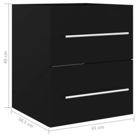 Dulap de chiuvetă, negru, 41x38,5x48 cm, pal, 7 image