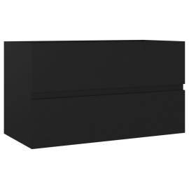 Dulap de chiuvetă, negru, 80 x 38,5 x 45 cm, pal, 2 image