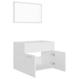 Set mobilier de baie, 2 piese, alb, pal, 6 image