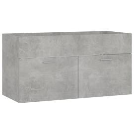 Set mobilier de baie, 2 piese, gri beton, pal, 8 image