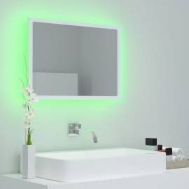 Oglindă de baie cu led, alb, 60x8,5x37 cm, pal, 4 image