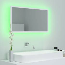 Oglindă de baie cu led, alb, 80x8,5x37 cm, pal, 5 image