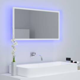 Oglindă de baie cu led, alb, 80x8,5x37 cm, pal, 3 image