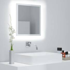 Oglindă de baie cu led, alb extralucios, 40x8,5x37 cm, pal