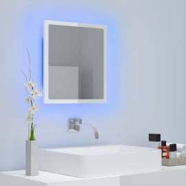 Oglindă de baie cu led, alb extralucios, 40x8,5x37 cm, pal, 4 image