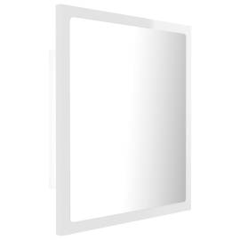 Oglindă de baie cu led, alb extralucios, 40x8,5x37 cm, pal, 8 image