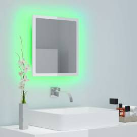 Oglindă de baie cu led, alb extralucios, 40x8,5x37 cm, pal, 3 image