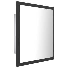Oglindă de baie cu led, gri, 40x8,5x37 cm, pal, 8 image