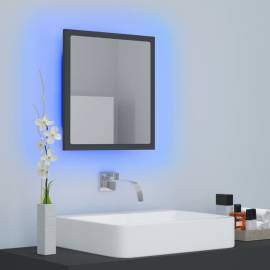 Oglindă de baie cu led, gri, 40x8,5x37 cm, pal, 4 image