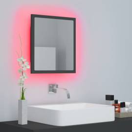 Oglindă de baie cu led, gri, 40x8,5x37 cm, pal, 5 image
