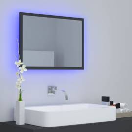Oglindă de baie cu led, gri, 60x8,5x37 cm, pal, 3 image