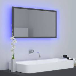 Oglindă de baie cu led, gri, 80x8,5x37 cm, pal, 3 image