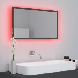 Oglindă de baie cu led, gri, 80x8,5x37 cm, pal, 5 image