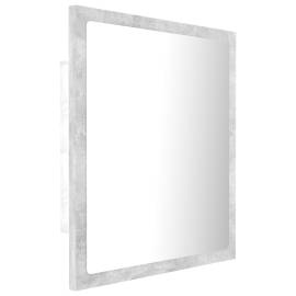 Oglindă de baie cu led, gri beton, 40x8,5x37 cm, pal, 8 image