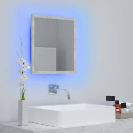 Oglindă de baie cu led, gri beton, 40x8,5x37 cm, pal, 4 image