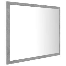 Oglindă de baie cu led, gri beton, 60x8,5x37 cm, pal, 7 image