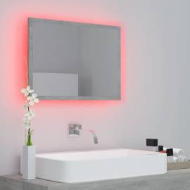 Oglindă de baie cu led, gri beton, 60x8,5x37 cm, pal, 5 image