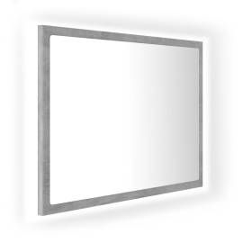 Oglindă de baie cu led, gri beton, 60x8,5x37 cm, pal, 2 image