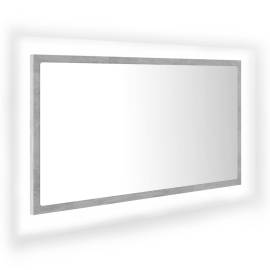 Oglindă de baie cu led, gri beton, 80x8,5x37 cm, pal, 2 image