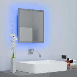 Oglindă de baie cu led, gri extralucios, 40x8,5x37 cm, pal, 4 image