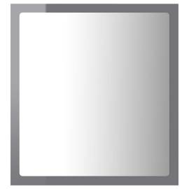 Oglindă de baie cu led, gri extralucios, 40x8,5x37 cm, pal, 6 image