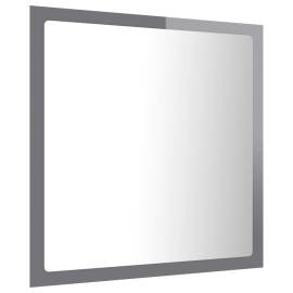Oglindă de baie cu led, gri extralucios, 40x8,5x37 cm, pal, 7 image