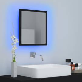 Oglindă de baie cu led, negru, 40x8,5x37 cm, pal, 5 image