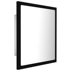Oglindă de baie cu led, negru, 40x8,5x37 cm, pal, 8 image