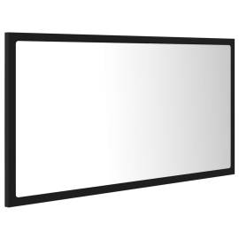 Oglindă de baie cu led, negru, 80x8,5x37 cm, pal, 6 image